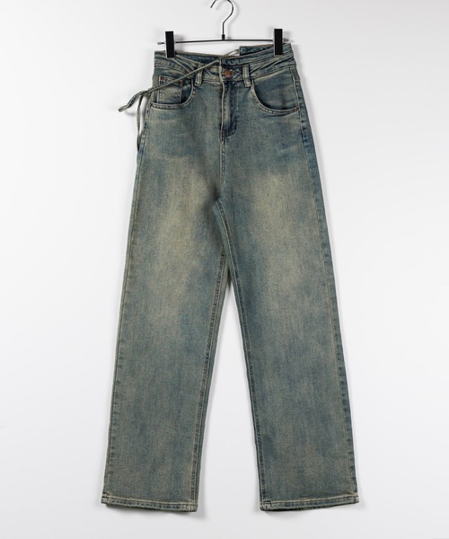 [me+em select] обработка Denim брюки MEDIUM голубой женский 