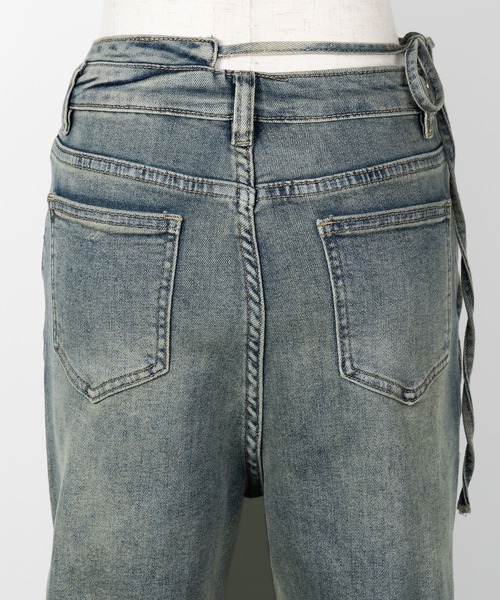 [me+em select] обработка Denim брюки MEDIUM голубой женский 