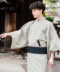 浴衣 しじら織り帯付き浴衣 扇子 下駄 巾着 ...の詳細画像3