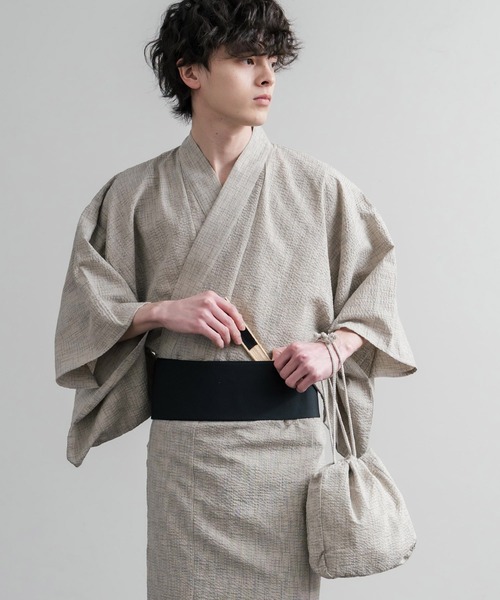 Rocky Monroe（ロッキーモンロー） 浴衣 しじら織り帯付き浴衣 扇子