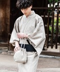 浴衣 しじら織り帯付き浴衣 扇子 下駄 巾着 ...の詳細画像4