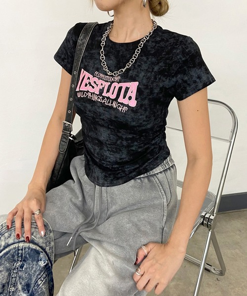 non-hedge（ノンヘッジ） tシャツ ムラドロストロゴチビTシャツ