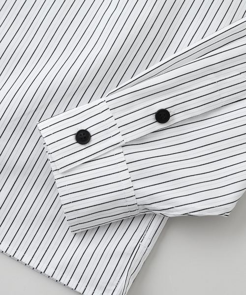 WOKE EDGE（ウォークエッジ） シャツ NY GLIT STRIPE SHIRT メンズ