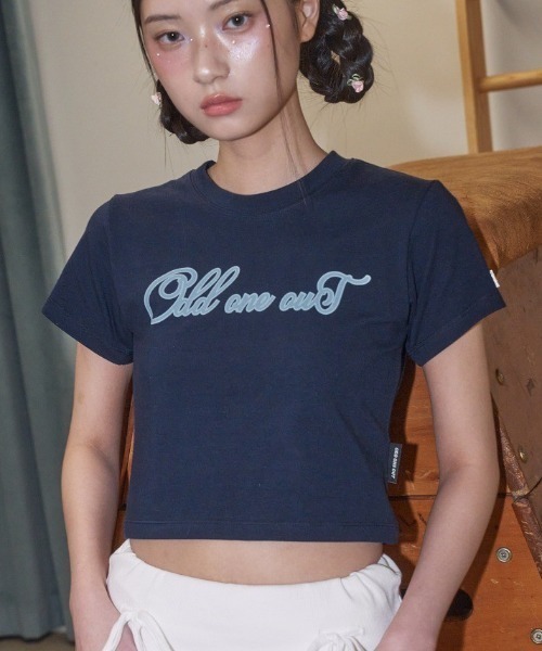 ☆人気☆ODDONEOUT☆Line pique T-shirts☆2色☆ ODD ONE OUT tシャツ 「ODDONEOUT」TWO TONE LOGO T-SHIRTS