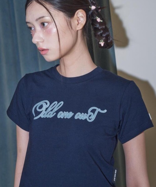 ☆人気☆ODDONEOUT☆Line pique T-shirts☆2色☆ ODD ONE OUT tシャツ 「ODDONEOUT」TWO TONE LOGO T-SHIRTS