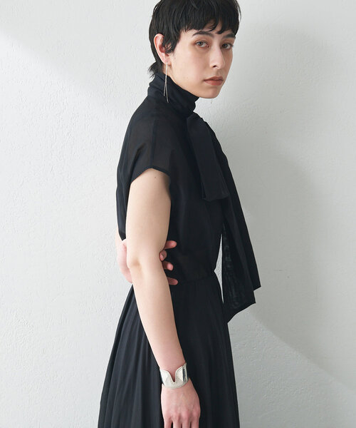 Whim Gazette ブラウス シャツ シルクローンノースリーブ