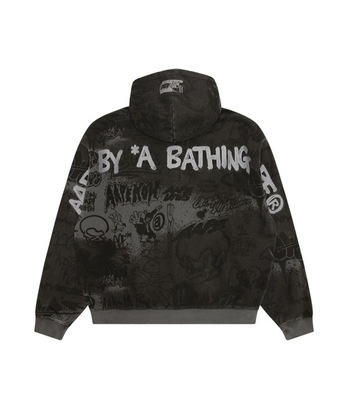 A BATHING APE【XL】ジップパーカー黒 AAPE BY A BATHING APE パーカー ZIP UP HOODIE メンズ