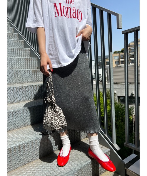 「WC」 ニットスカート FREE シルバー レディース_画像3