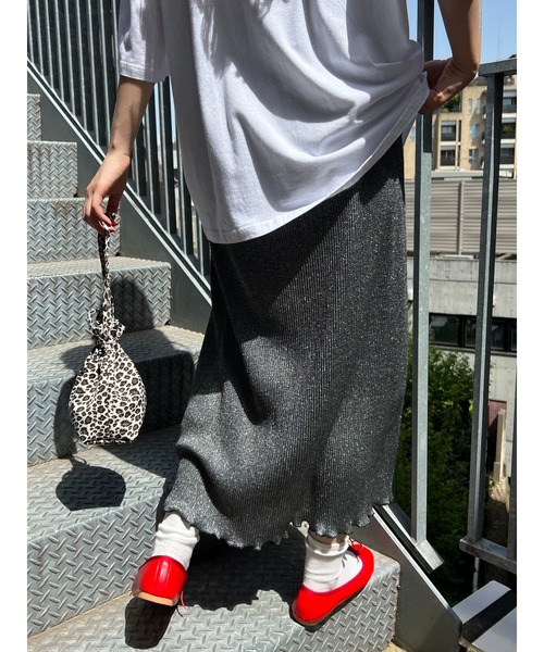 「WC」 ニットスカート FREE シルバー レディース_画像5