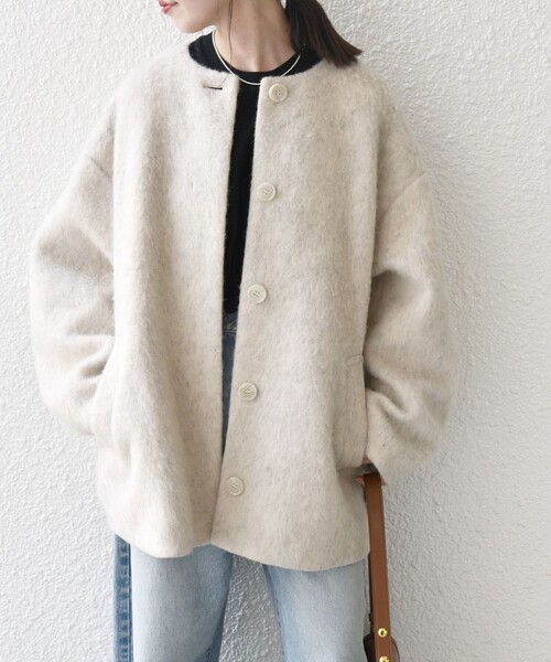 新品未使用！タグ付き　SHIPS any ノーカラーコート SHIPS any ノーカラーコート コート 「WEB限定」SHIPS any:「洗濯機