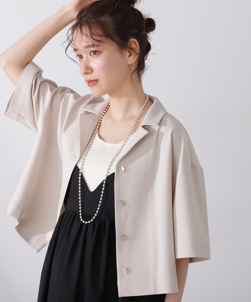 「N.（N. Natural Beauty Basic）」 半袖シャツ MEDIUM ベージュ レディース