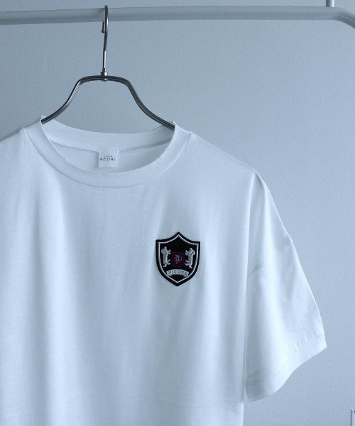 tシャツ エンブレム風ワッペンＴシャツ レディース