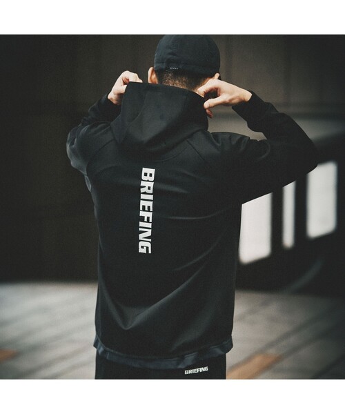 BRIEFING ジップパーカー BRIEFING - MENS WARM LOGO LINE PARKA / 3Dロゴ ストレッチ