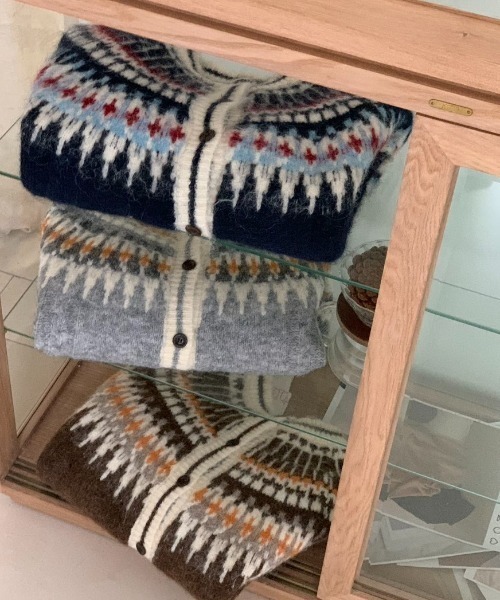 DIAVEL ニット セーター 「25秋冬新作」北欧風ノルディック柄