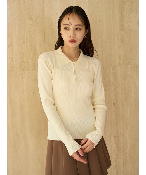 SNIDEL（スナイデル） ニット セーター ハーフジップポロニットプル