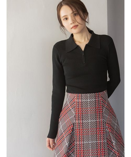 SNIDEL（スナイデル） ニット セーター ハーフジップポロニットプル