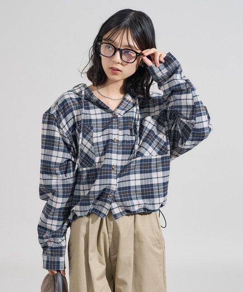 ブラウス シャツ Foxfire × FREAK'S STORE/フォックスファイヤー 別注 フード付き ネルシャツ レディース | FREAK'S STORE | 03