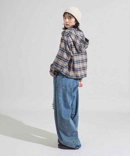 ブラウス シャツ Foxfire × FREAK'S STORE/フォックスファイヤー 別注 フード付き ネルシャツ レディース | FREAK'S STORE | 22