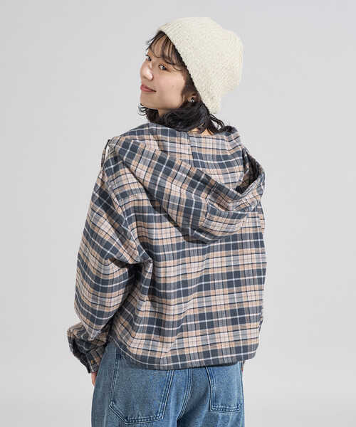 ブラウス シャツ Foxfire × FREAK'S STORE/フォックスファイヤー 別注 フード付き ネルシャツ レディース | FREAK'S STORE | 18
