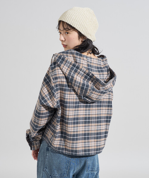 ブラウス シャツ Foxfire × FREAK'S STORE/フォックスファイヤー 別注 フード付き ネルシャツ レディース | FREAK'S STORE | 17