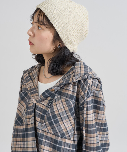 ブラウス シャツ Foxfire × FREAK'S STORE/フォックスファイヤー 別注 フード付き ネルシャツ レディース | FREAK'S STORE | 14