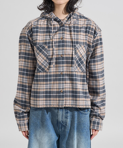 ブラウス シャツ Foxfire × FREAK'S STORE/フォックスファイヤー 別注 フード付き ネルシャツ レディース | FREAK'S STORE | 11