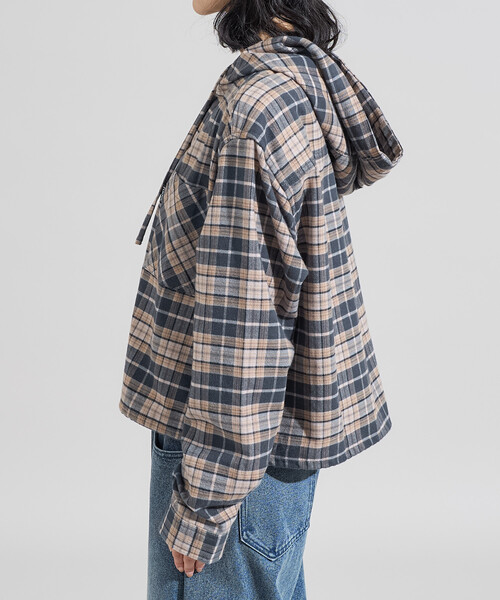 ブラウス シャツ Foxfire × FREAK'S STORE/フォックスファイヤー 別注 フード付き ネルシャツ レディース | FREAK'S STORE | 10