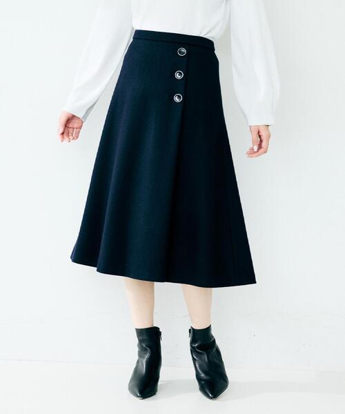 UNTITLED（アンタイトル） スカート 「ウール100%/後ろウエストゴム