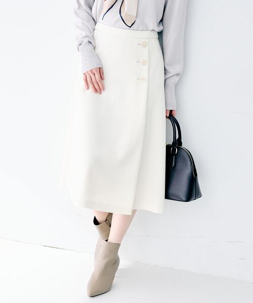 UNTITLED（アンタイトル） スカート 「ウール100%/後ろウエストゴム