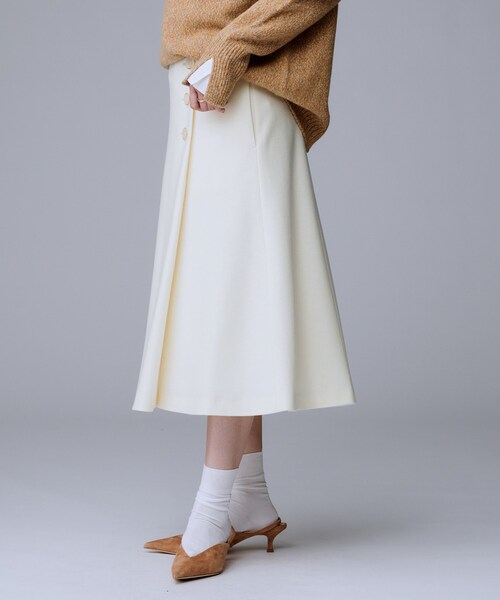 新品 アンタイトルウールフレアースカート UNTITLED UNTITLED（アンタイトル） スカート 「ウール100%/後ろウエストゴム