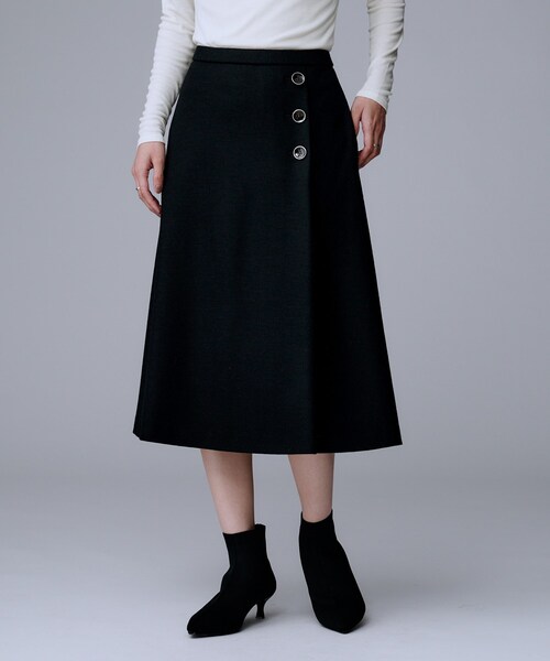 UNTITLED（アンタイトル） スカート 「ウール100%/後ろウエストゴム