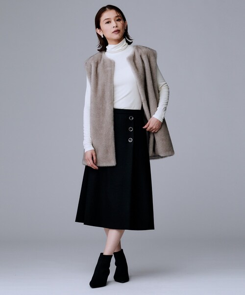 UNTITLED（アンタイトル） スカート 「ウール100%/後ろウエストゴム