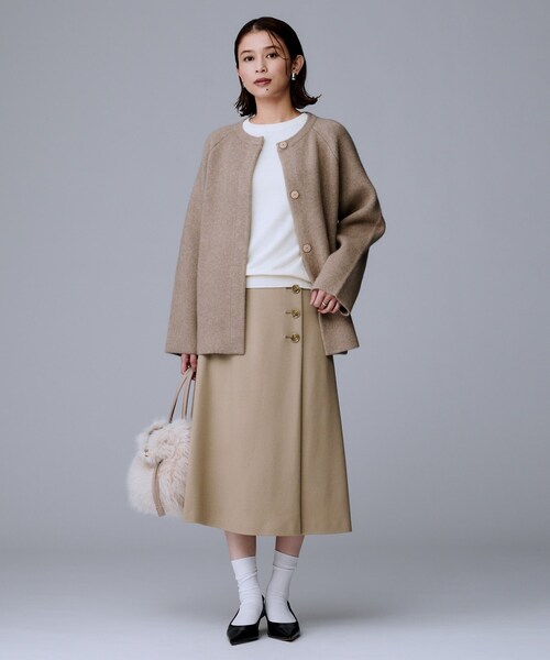 UNTITLED（アンタイトル） スカート 「ウール100%/後ろウエストゴム