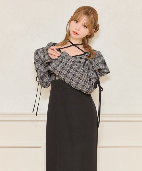 apres jour ワンピース 長袖フレアマーメイドワンピース
