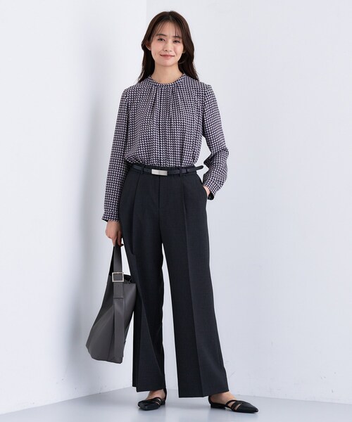 INDIVI（インディヴィ） ブラウス シャツ 「通勤／オフィス」タック 