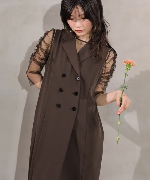 Kana パーティードレス ドレス ロングジレ ワンピース チュール