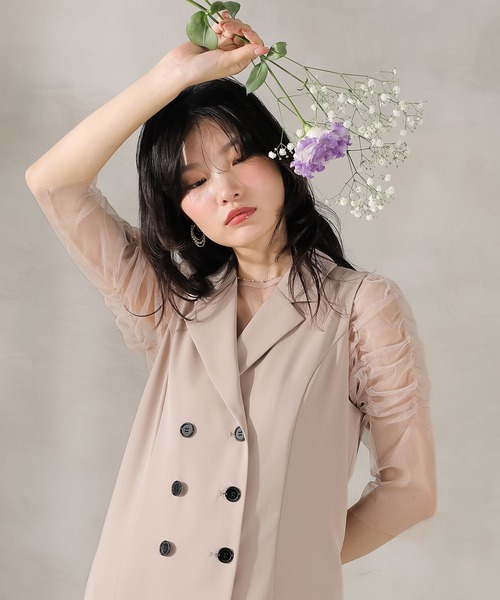 Kana パーティードレス ドレス ロングジレ ワンピース チュール