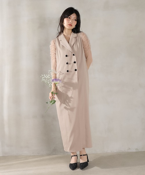 Kana パーティードレス ドレス ロングジレ ワンピース チュール