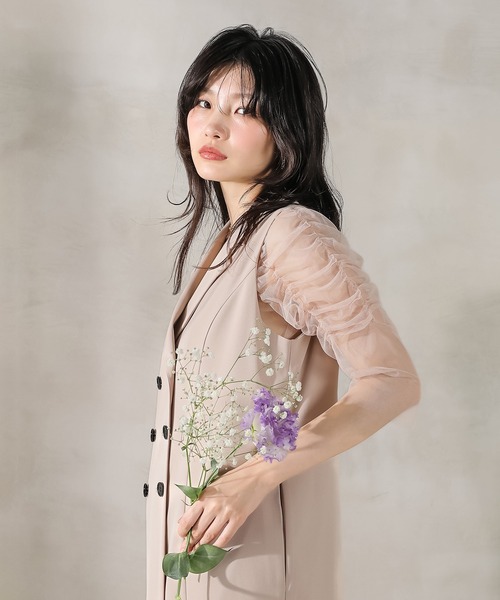 Kana パーティードレス ドレス ロングジレ ワンピース チュール