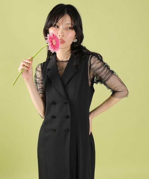 Kana パーティードレス ドレス ロングジレ ワンピース チュール