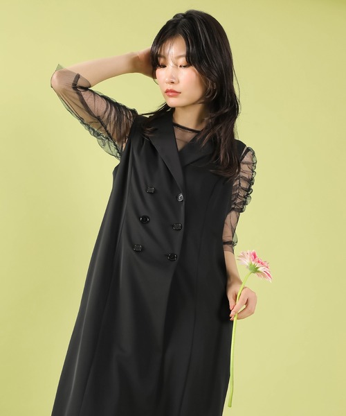 Kana ドレス ロングジレ ワンピース チュール トップス スカート 3点
