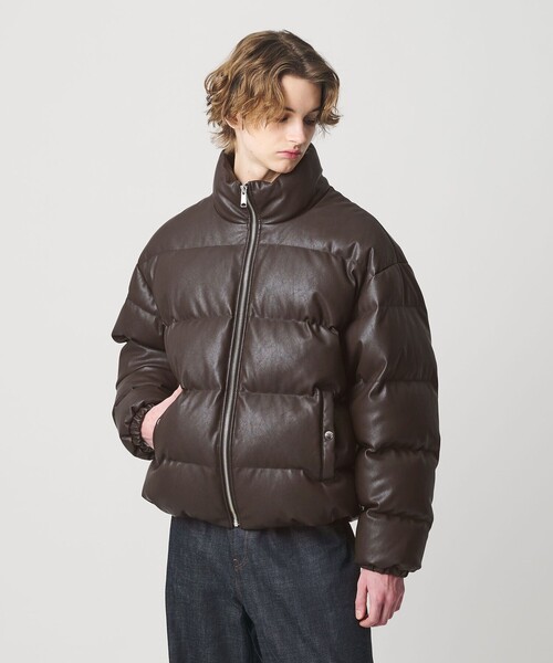 美品✨ユナイテッドアローズ　レザーダウンジャケット　本革　ショート丈　M 黒 monkey time BEAUTY＆YOUTH UNITED ARROWS ダウンジャケット ダウン