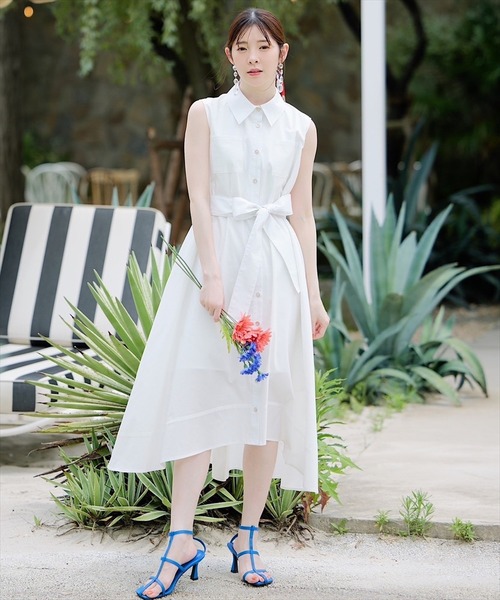 「SWINGLE」 シャツワンピース FREE オフホワイト レディース_画像3