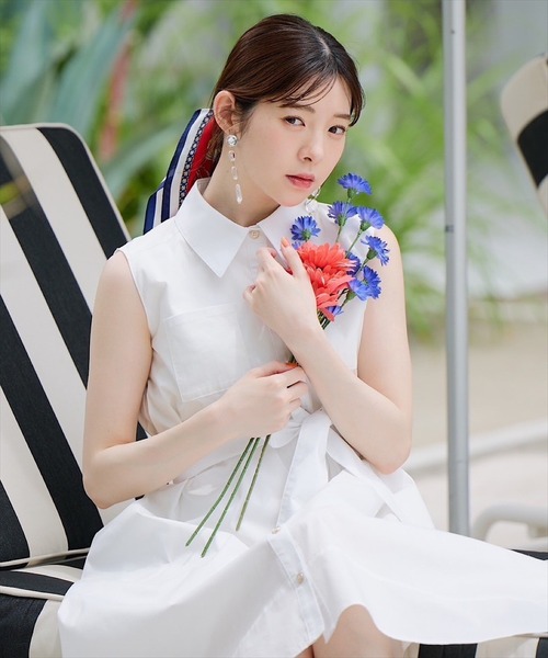 「SWINGLE」 シャツワンピース FREE オフホワイト レディース_画像5