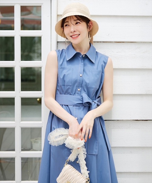 「SWINGLE」 シャツワンピース FREE オフホワイト レディース_画像7