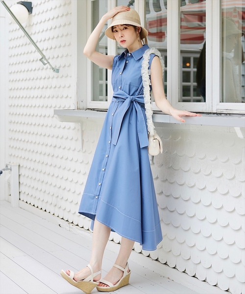 「SWINGLE」 シャツワンピース FREE オフホワイト レディース_画像8