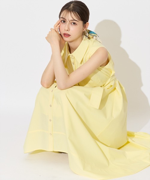 「SWINGLE」 シャツワンピース FREE オフホワイト レディース_画像9