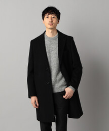 COMME CA MEN コムサメン ブラック チェスターコート LL COMME CA MEN