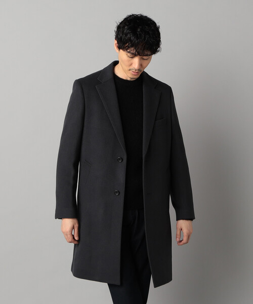 尾州ウール チェスターコート Lサイズ COMME CA MEN（コムサメン） チェスターコート コート 尾州産 ウール