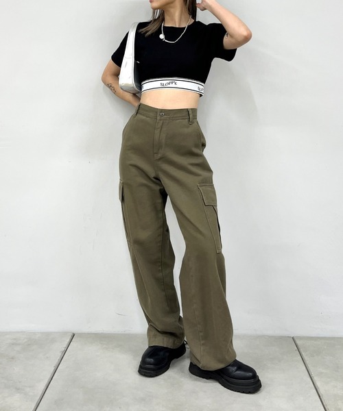 「WHO'S WHO gallery」 カーゴパンツ FREE カーキ レディース_画像6